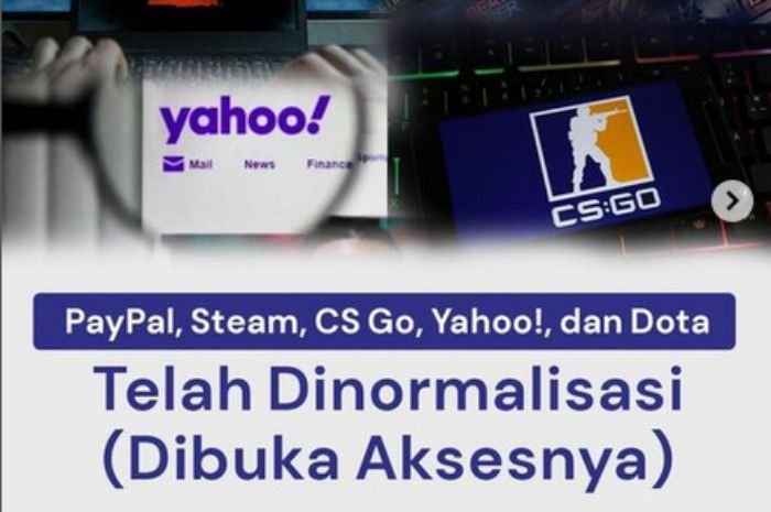 Sudah Daftar PSE, Blokir Yahoo, Paypal, Steam, Dota, dan CS GO Dibuka Kominfo